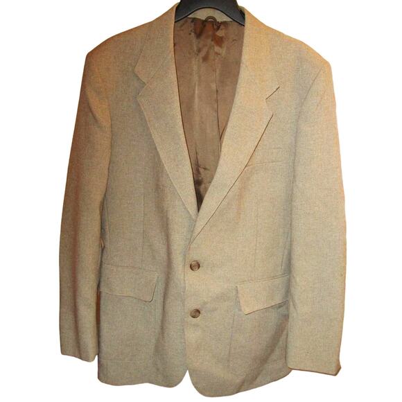 Vtg 70s 80s Levis Action Sport Coat Blazer Jacket 40R STA-PREST Tan Academia - Picture 1 of 7